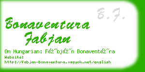 bonaventura fabjan business card